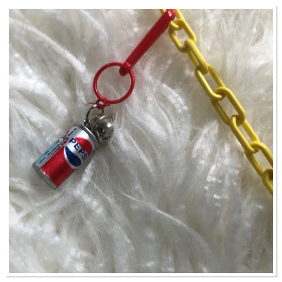 Vintage 1980’s Plastic Bell Charm Necklace Coke Bottle Unicorn Multicolour - Picture 7 of 10